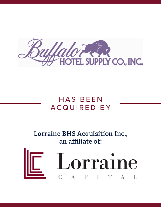 Buffalo Hotel Supply Co Inc Transaction Tombstone